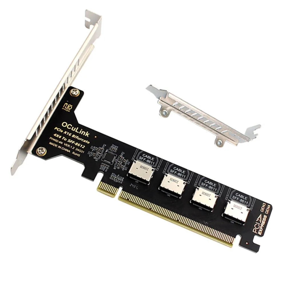 LORDWORLD LORDWORLD PCIe 4.0 x16 to 4x OCuLink SFF-8612 Internal Adapter — product photo