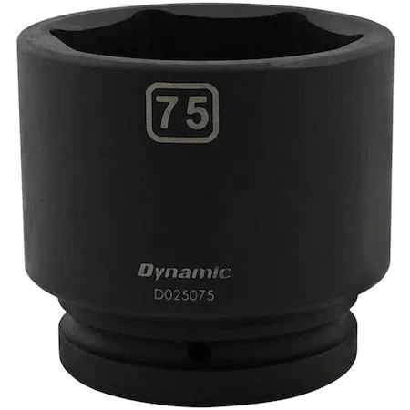 Dynamic D025075 1 inch drive standard socket 75mm black phosphate finish