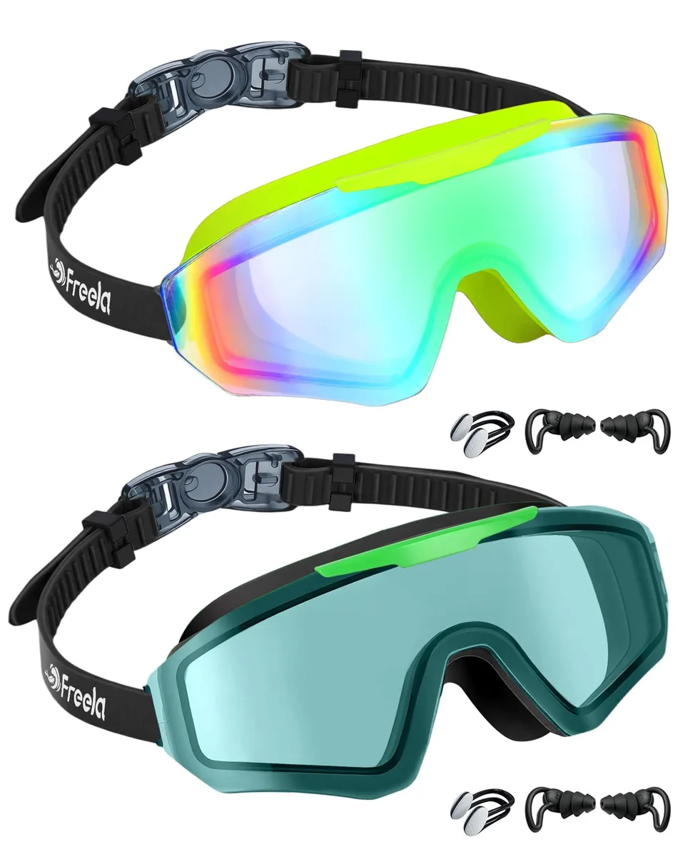  Freela Swimming Goggles Blue 180° 100% UV Anti-Fog 12 14 16 — product photo