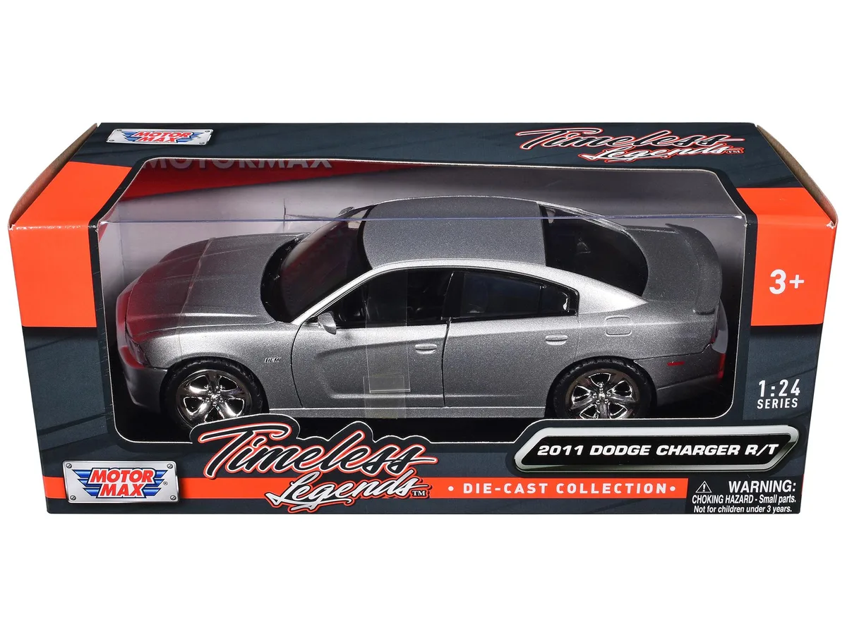MOTORMAX MOTORMAX 2011 Dodge Charger R/T Hemi Silver 1/24 Diecast Hobby Collectible — product photo
