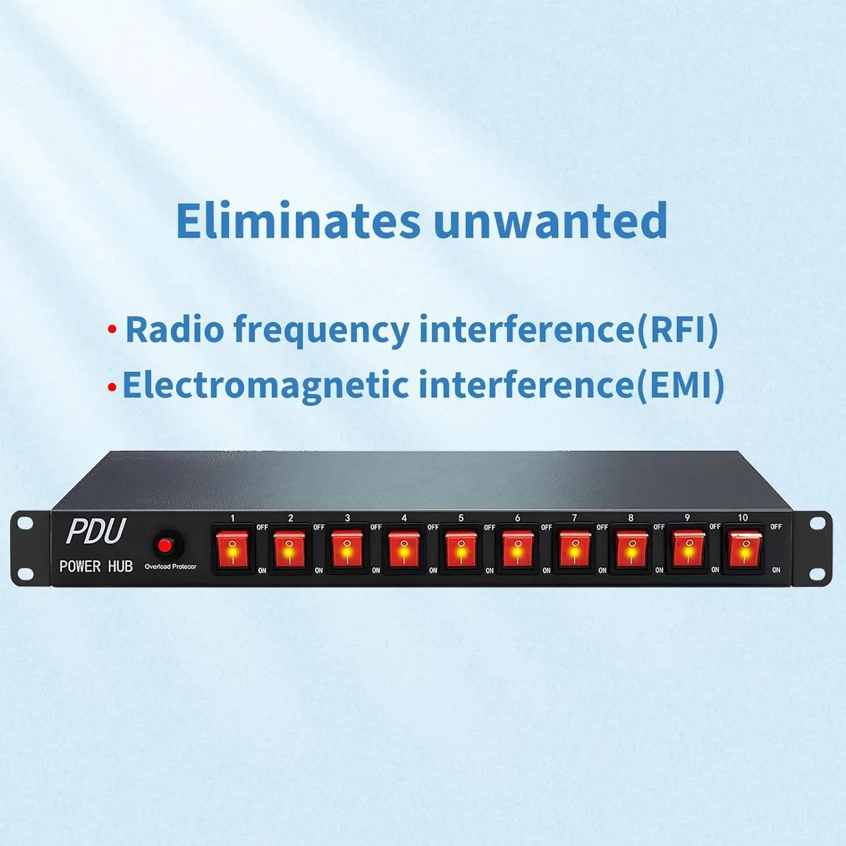 WUQ WUQ PDU Power Strip 10 Outlet 1U 15A 100-240V Rackmount — product photo