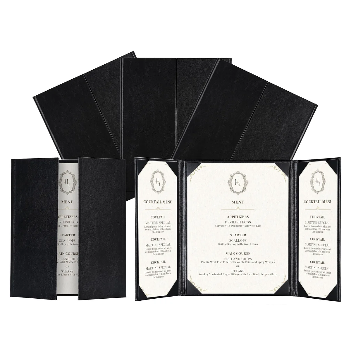 Yescom USA, Inc. Yescom USA, Inc. 26MNC032-11G3-06-5 5-Pack Gate Fold Menu Covers 8.5x11" &amp; 4.25x11 — product photo