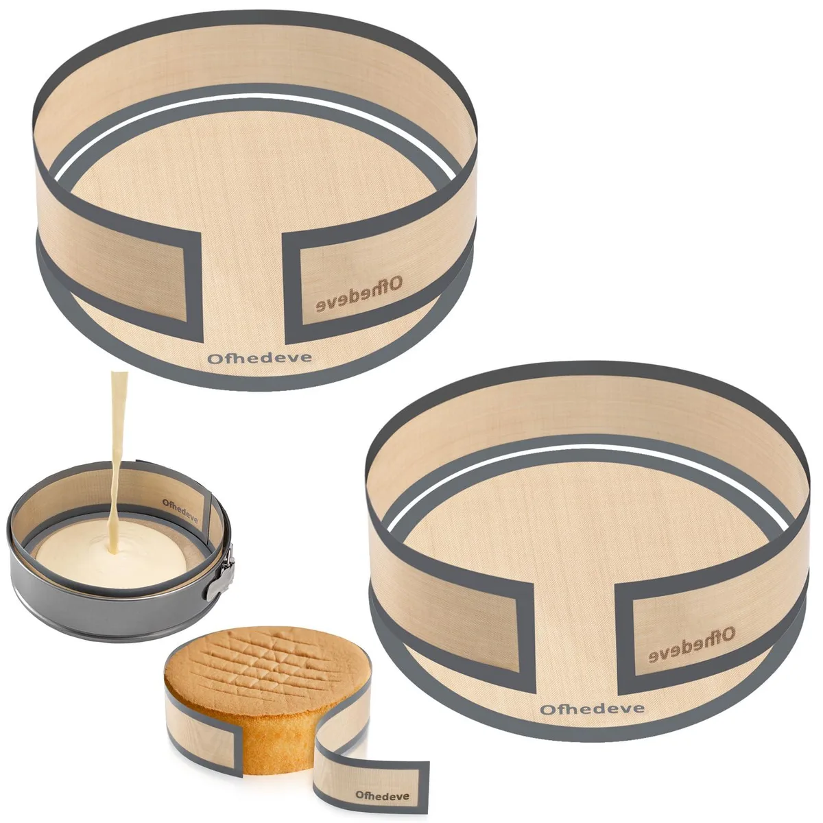 Pack of twelve grey silicone mats for nine inch springform pans