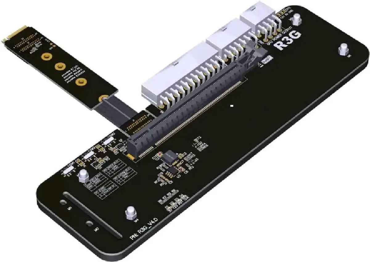 Vszerda Vszerda R43SG 50cm M.2 NVMe GPU bracket with PCIe 4.0 x4 riser cable — product photo