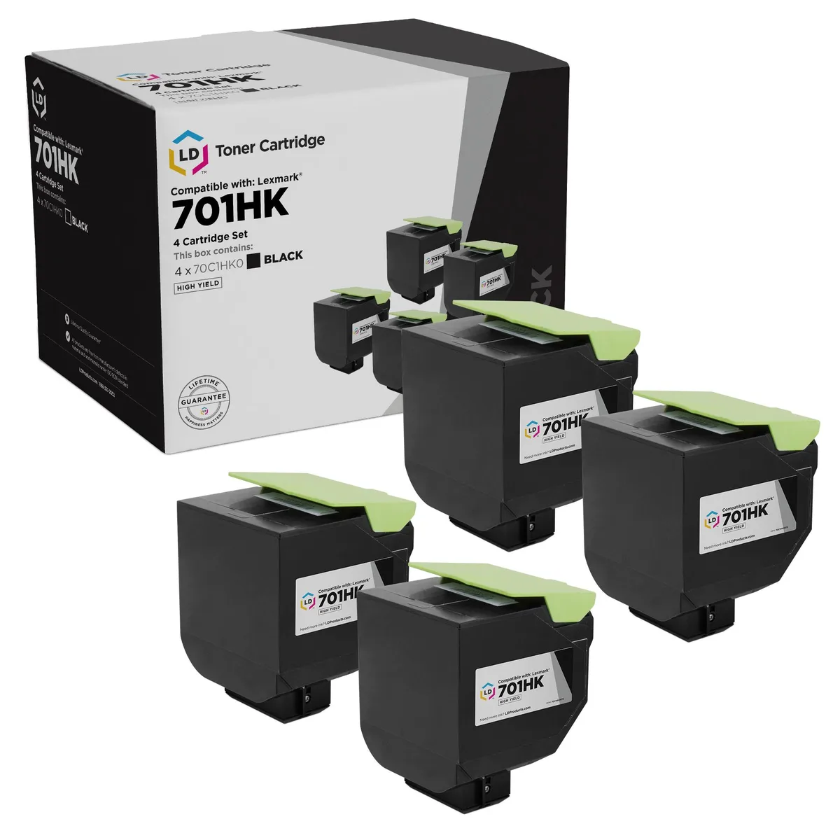 LD Products LD Products 701HK High Yield Black Toner Cartridge 4-Pack (4000 pages) — product photo