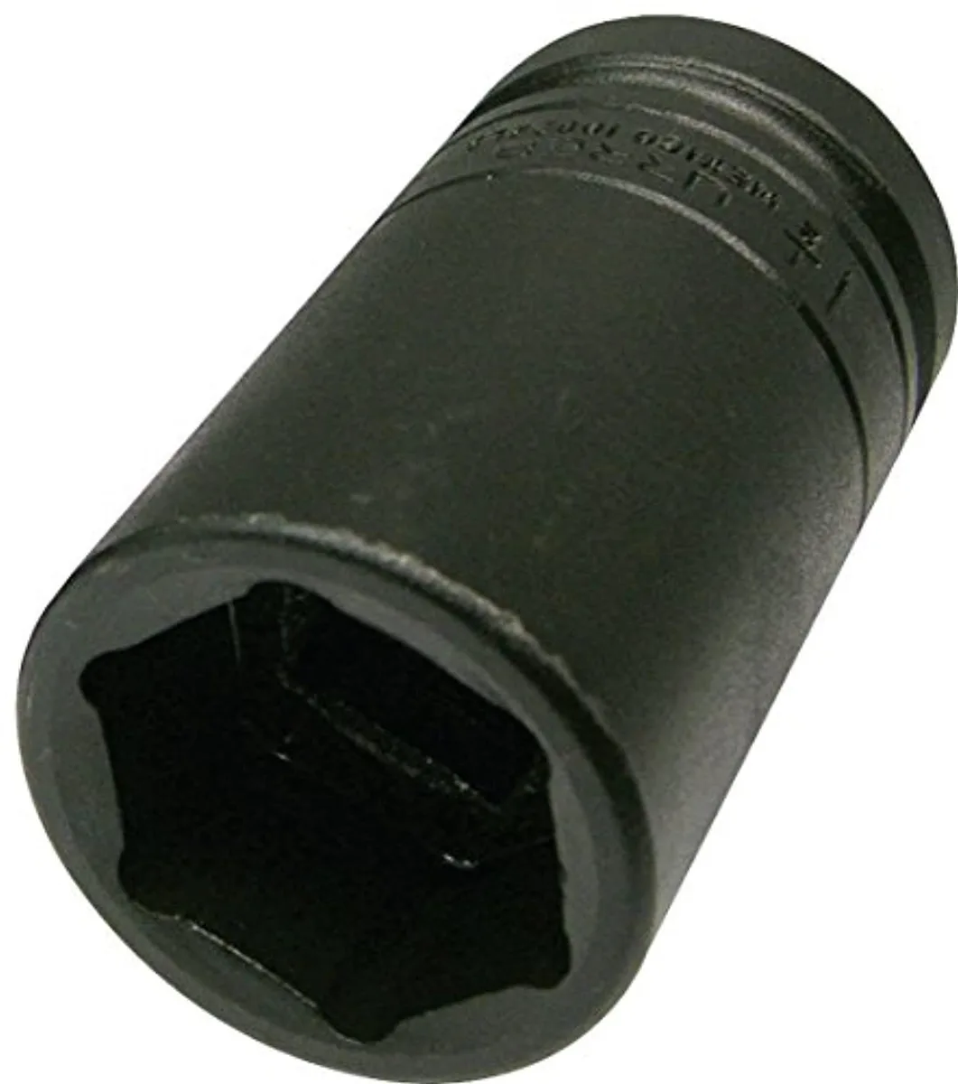Urrea 10024LS bud wheel socket, dark grey phosphatized finish, 1 inch drive, 1 1/2 by 13/16 inches