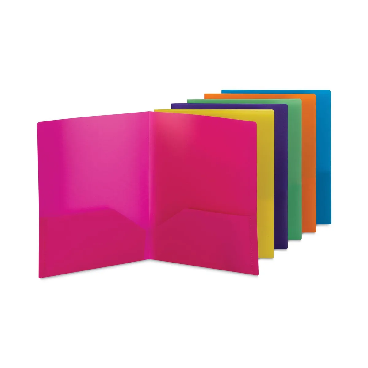 Smead Smead 87761 Poly Two-Pocket File Folder 11 x 8.5 Assorted 6 Pack — product photo