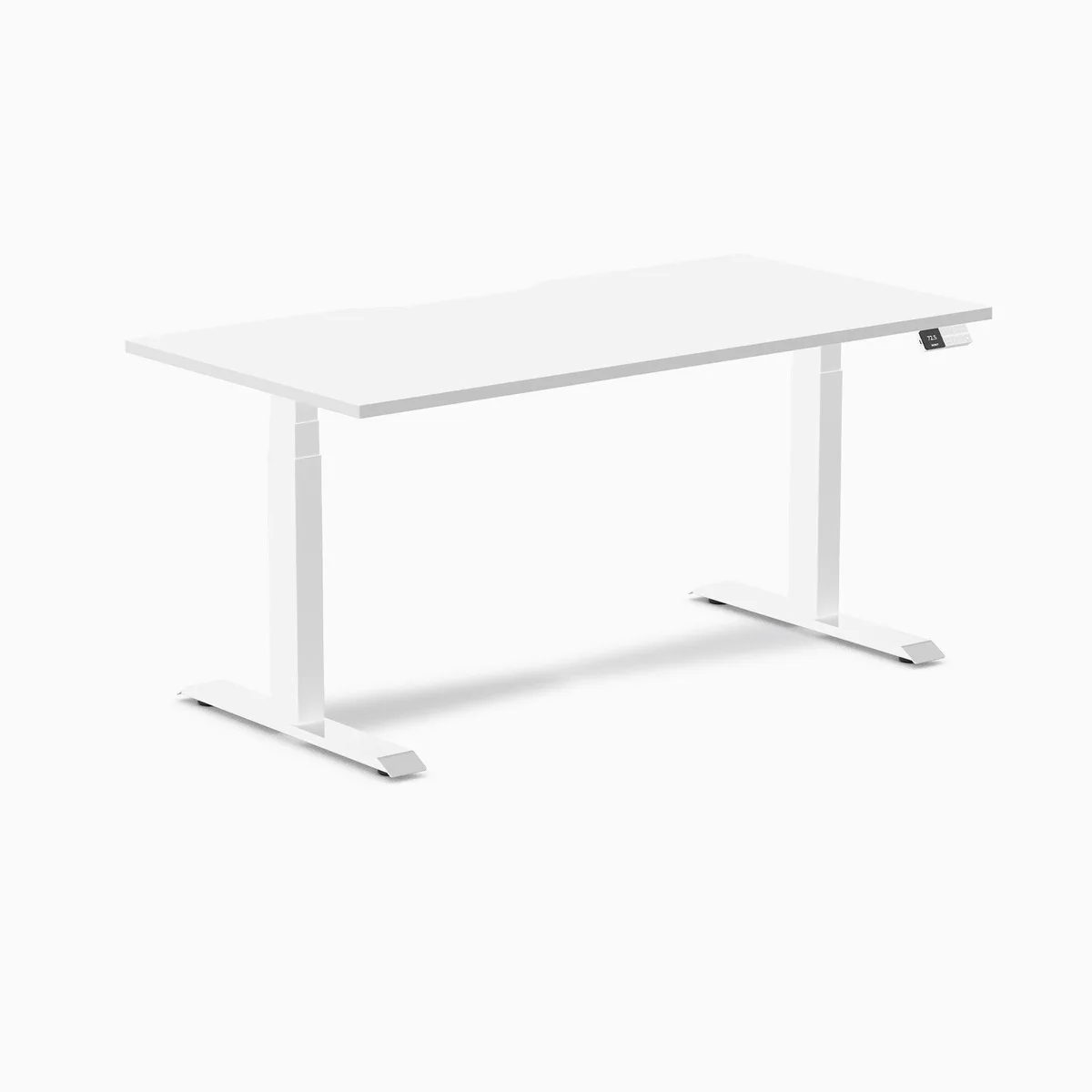 Desky Desky Dual Scalloped Laminate Sit Stand Desk White 59.1 x 29.5 in — product photo