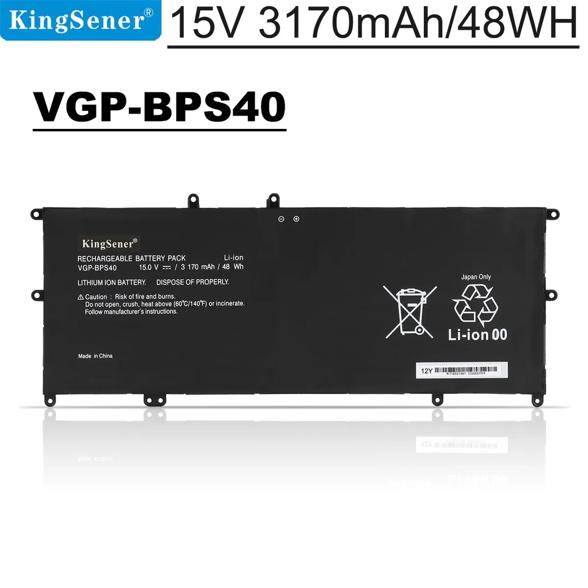 KingSener KingSener VGP-BPS40 laptop battery 15V 3170mAh 48WH — product photo