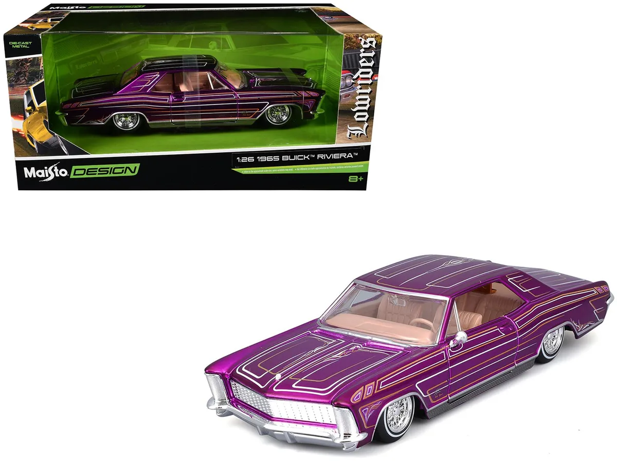 Maisto Maisto 1965 Buick Riviera Lowrider Purple Metallic 1/26 Diecast — product photo