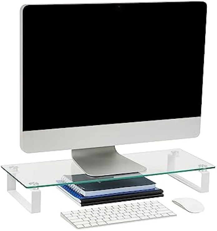 TAURKENAM TAURKENAM Monitor Stand Glass 22 in 50 lb Clear — product photo