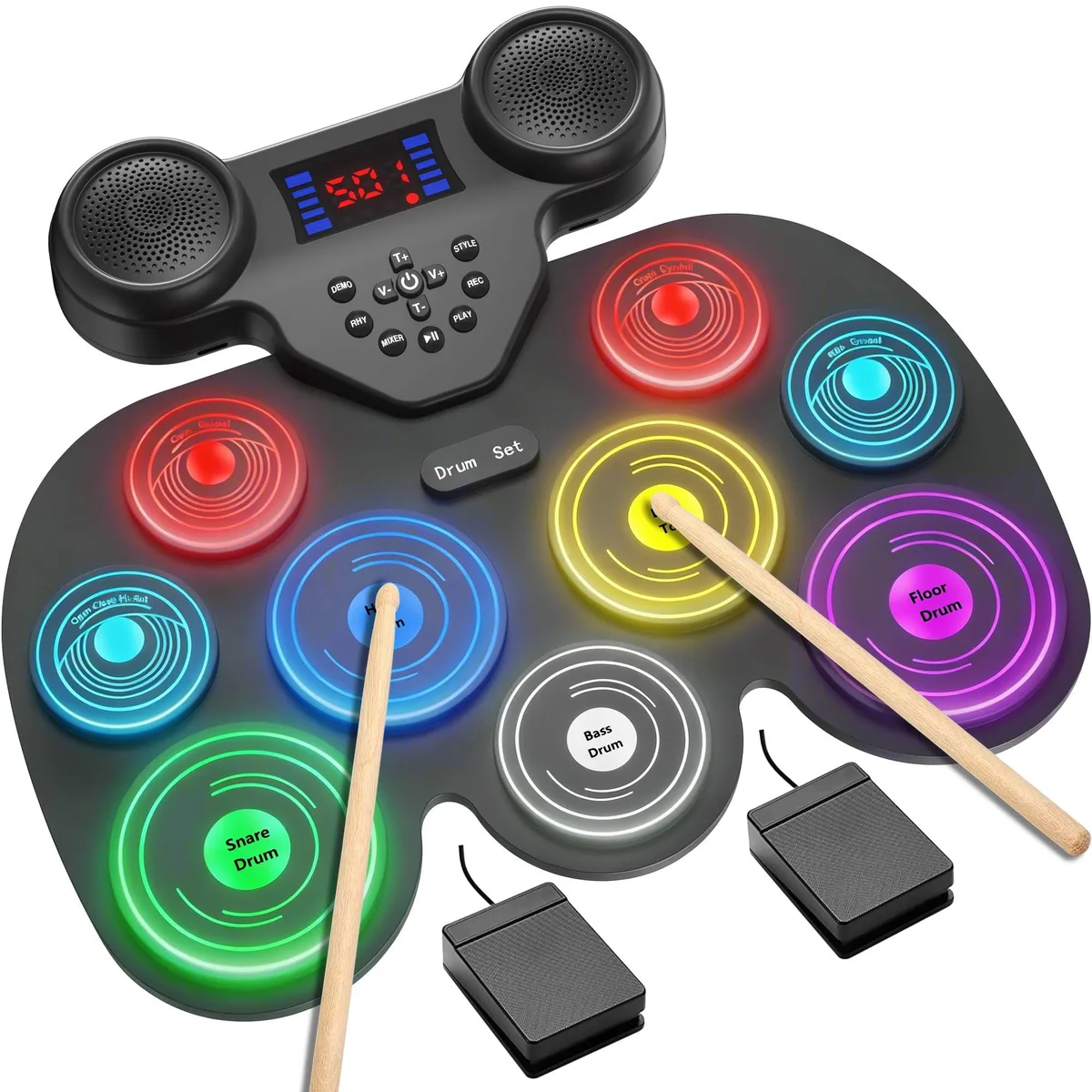 Alesis EDS-02 Electronic Drum Kit 9 Pads Bluetooth MIDI 7 LED Colors — product photo