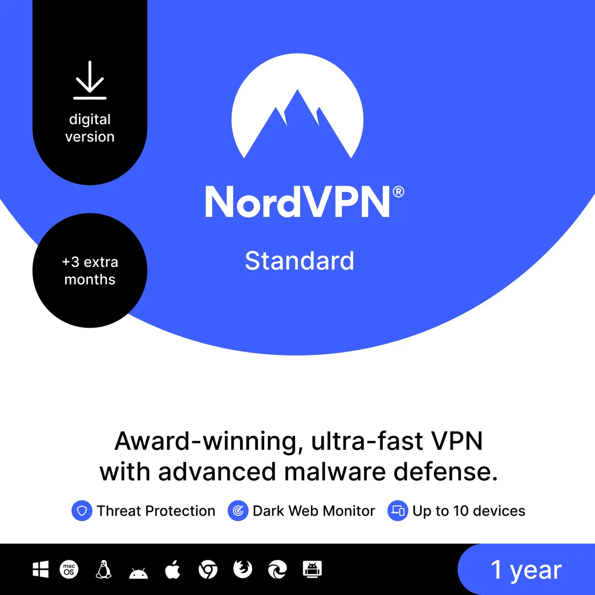 NordVPN NordVPN NV1C15M-RLUS-E-NE Internet Security 10 Devices 15 Months — product photo