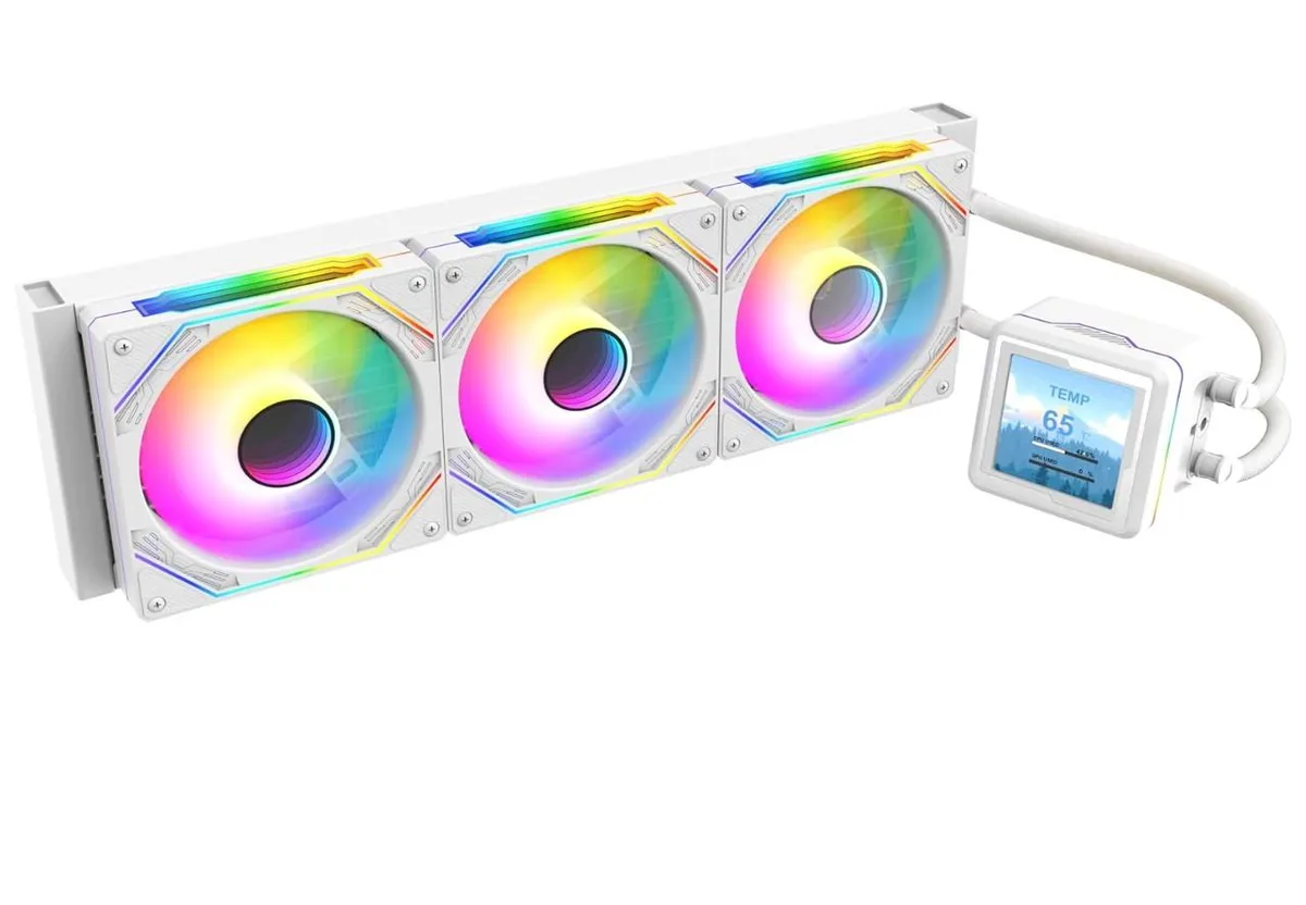Iceberg Iceberg Legend 360 LCD Liquid Cooler White 360mm 3x120mm aRGB — product photo