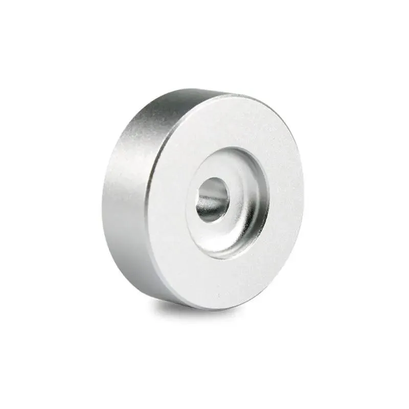 WMtec WMtec 45 RPM vinyl record adapter silver aluminium 38mm 12mm 7.5mm — product photo