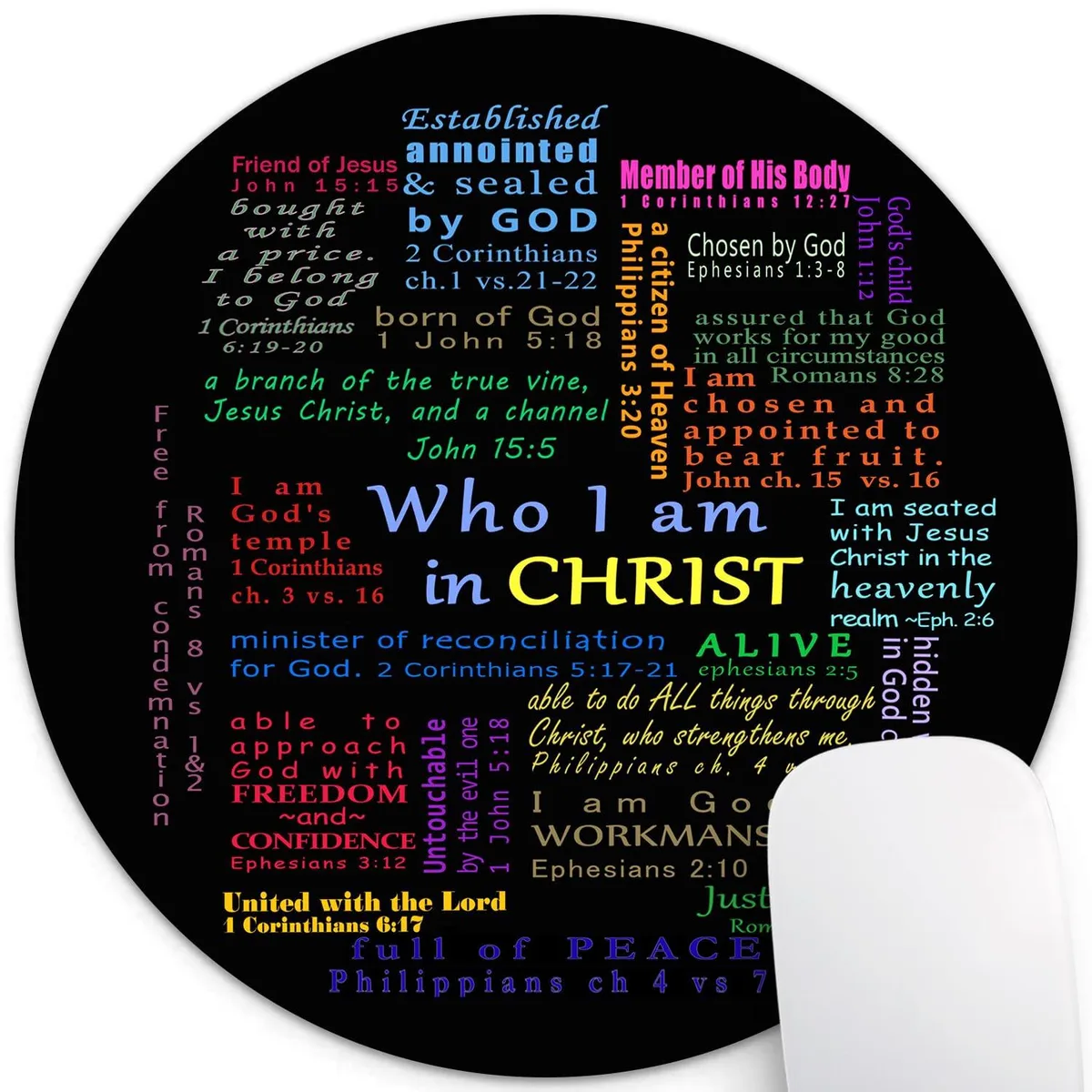 Wknoon VVYRN0119 God's Quotes Collection 7.9in mouse pad — product photo