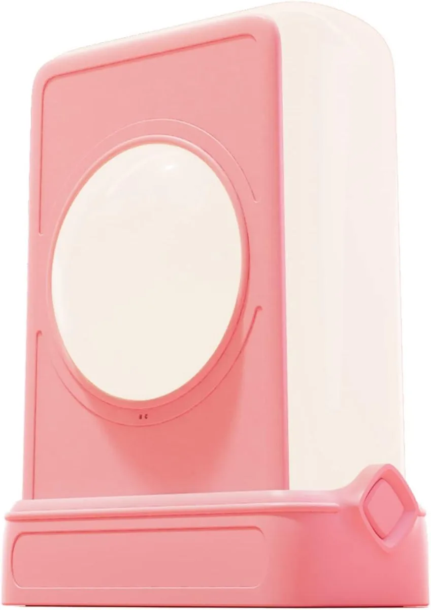 Pink crystal headphone stand with multiport dock and RGB lighting