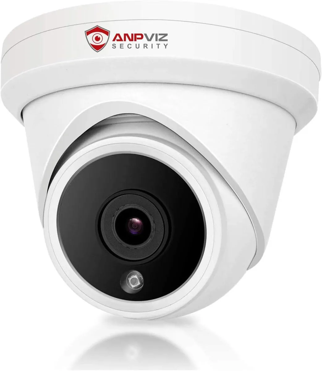 White metal dome turret camera with 2.8mm lens and built-in microphone