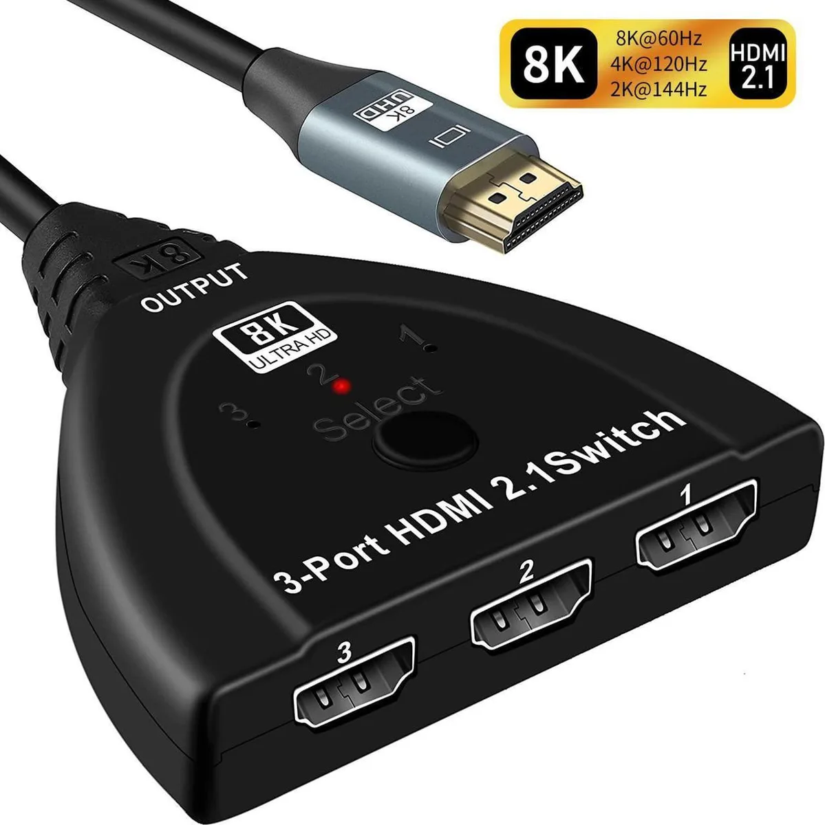 Vszerda Vszerda 3-port HDMI 2.1 video switch 8K 60Hz — product photo