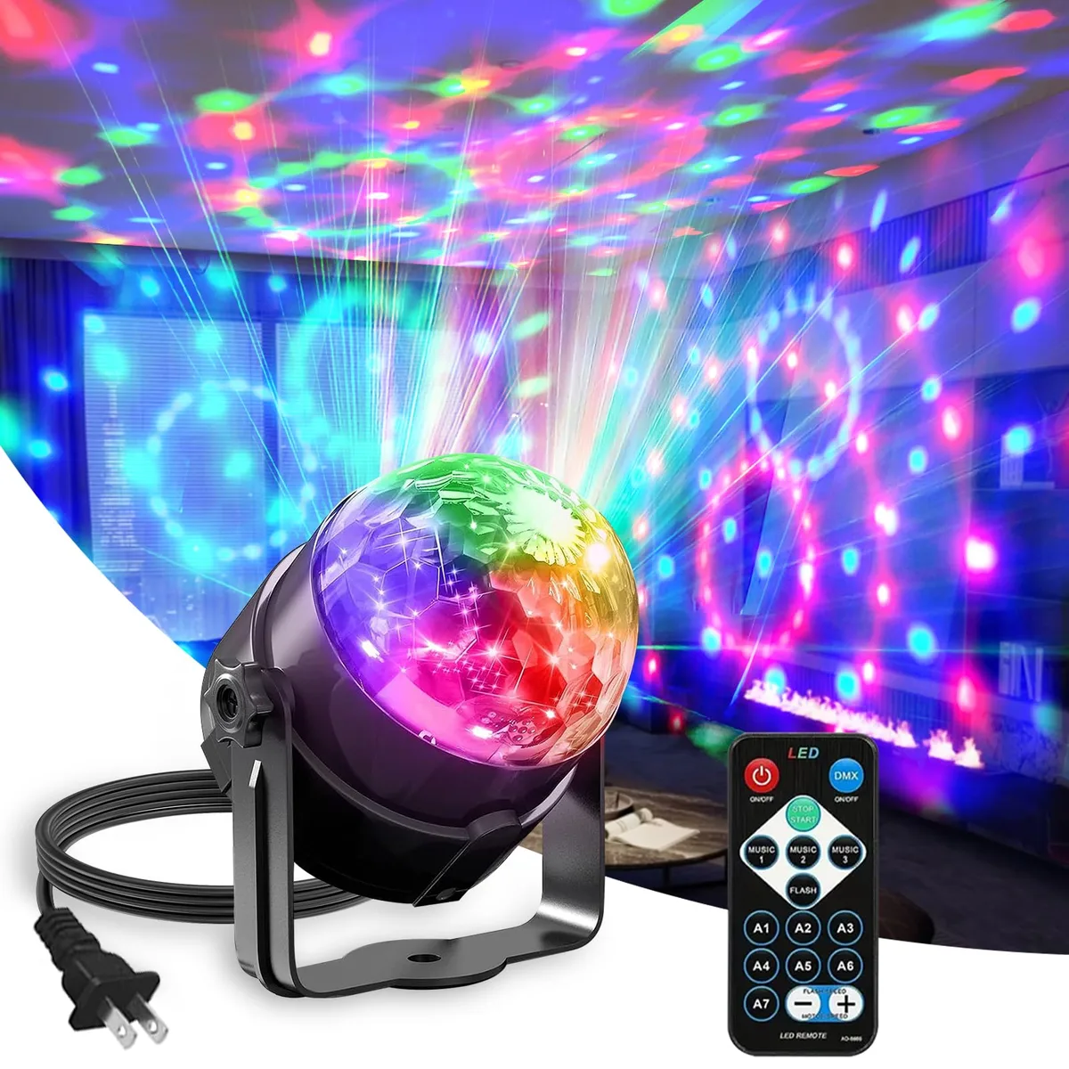 Compact white acrylic disco light cube 3.9 inches with LED effects and remote