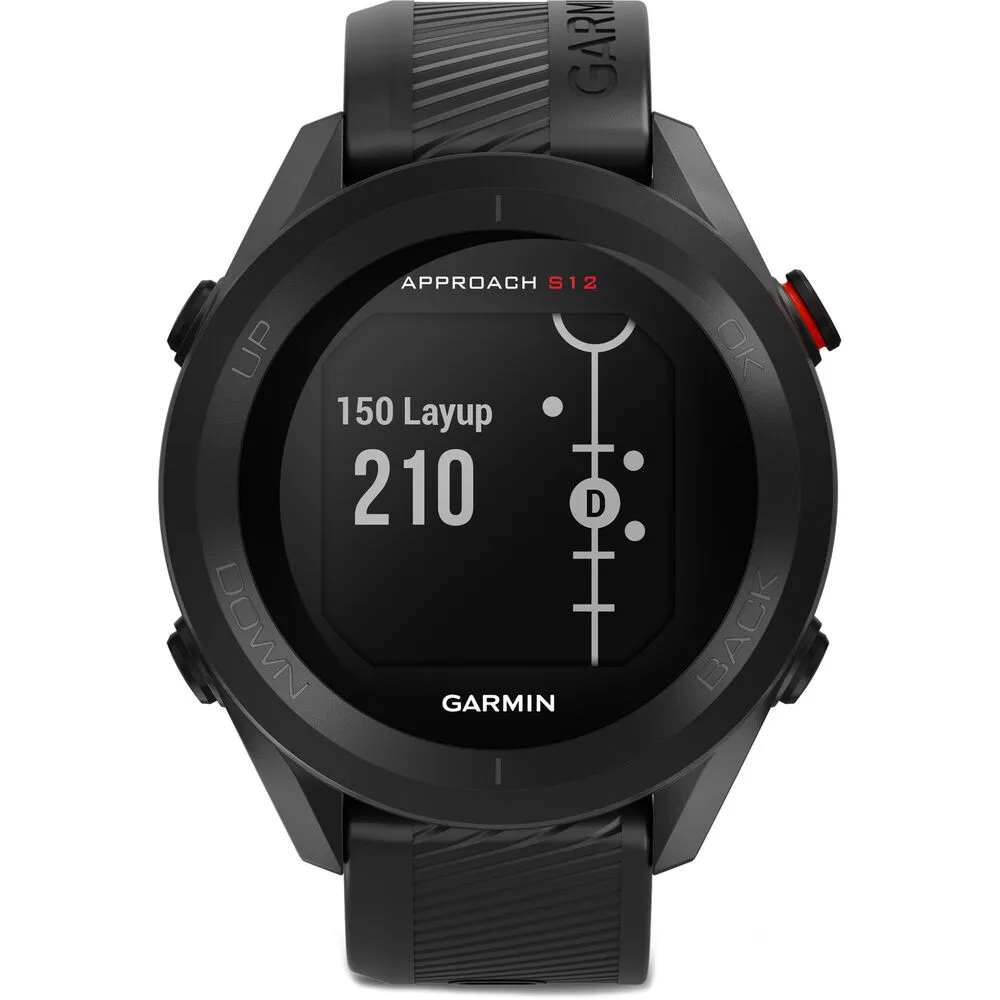 Garmin Garmin Approach S12 010-02472-00 Black 43.7 mm GPS Golf Smart Watch 125 MB 5 ATM — product photo
