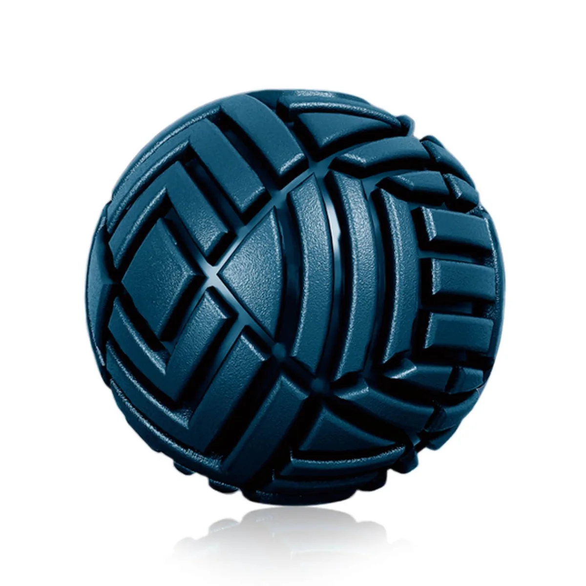 Blue foam massage ball, 3.15 inches diameter, textured grip surface