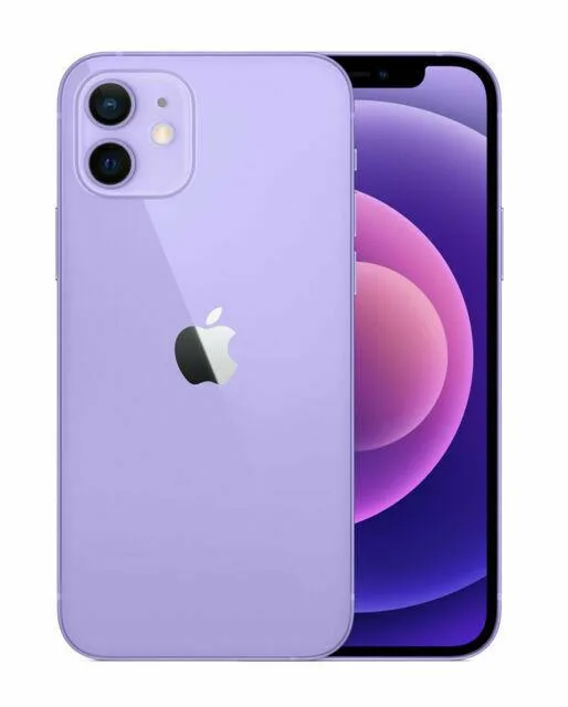 Apple Apple iPhone 12 A2172 128GB Purple new cell phones - unlocked — product photo