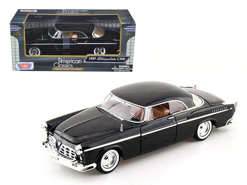 MOTORMAX MOTORMAX 1955 Chrysler C300 Black 1/24 Diecast Hobby Collectible — product photo