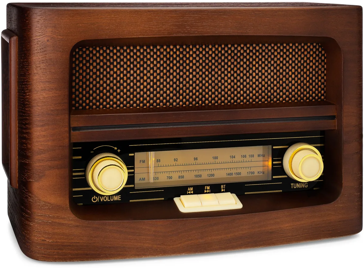ClearClick ClearClick VR47 AM/FM Radio Bluetooth Aux USB Wood Dark Brown — product photo