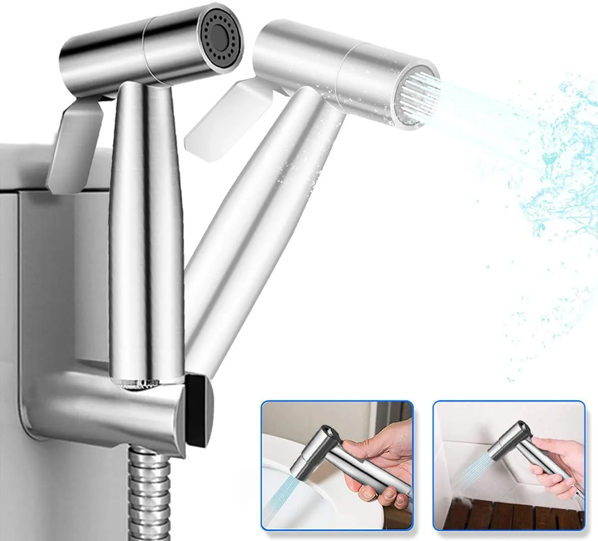 Aigital Aigital Handheld Bidet Sprayer Kit, Stainless Steel 304, 33 Inch Hose — product photo