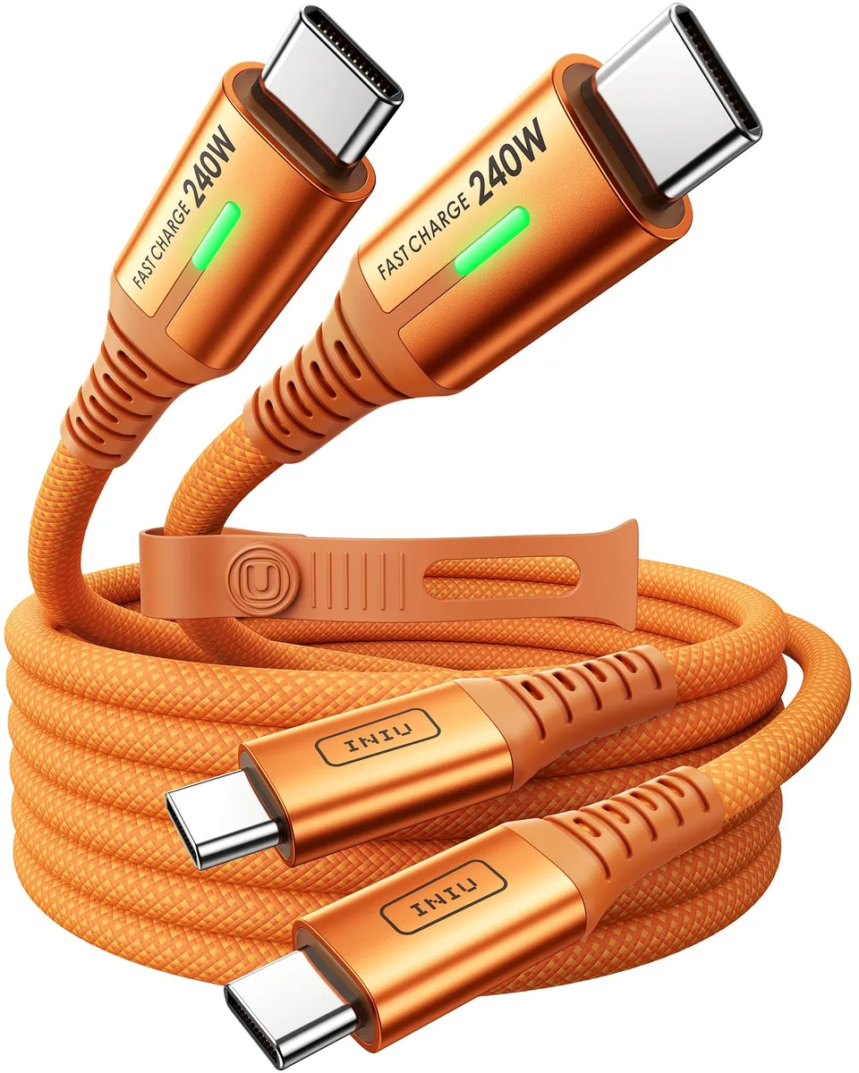 No Sew No Sew USB C to USB C Cable 240W 2m Orange 2-Pack — product photo