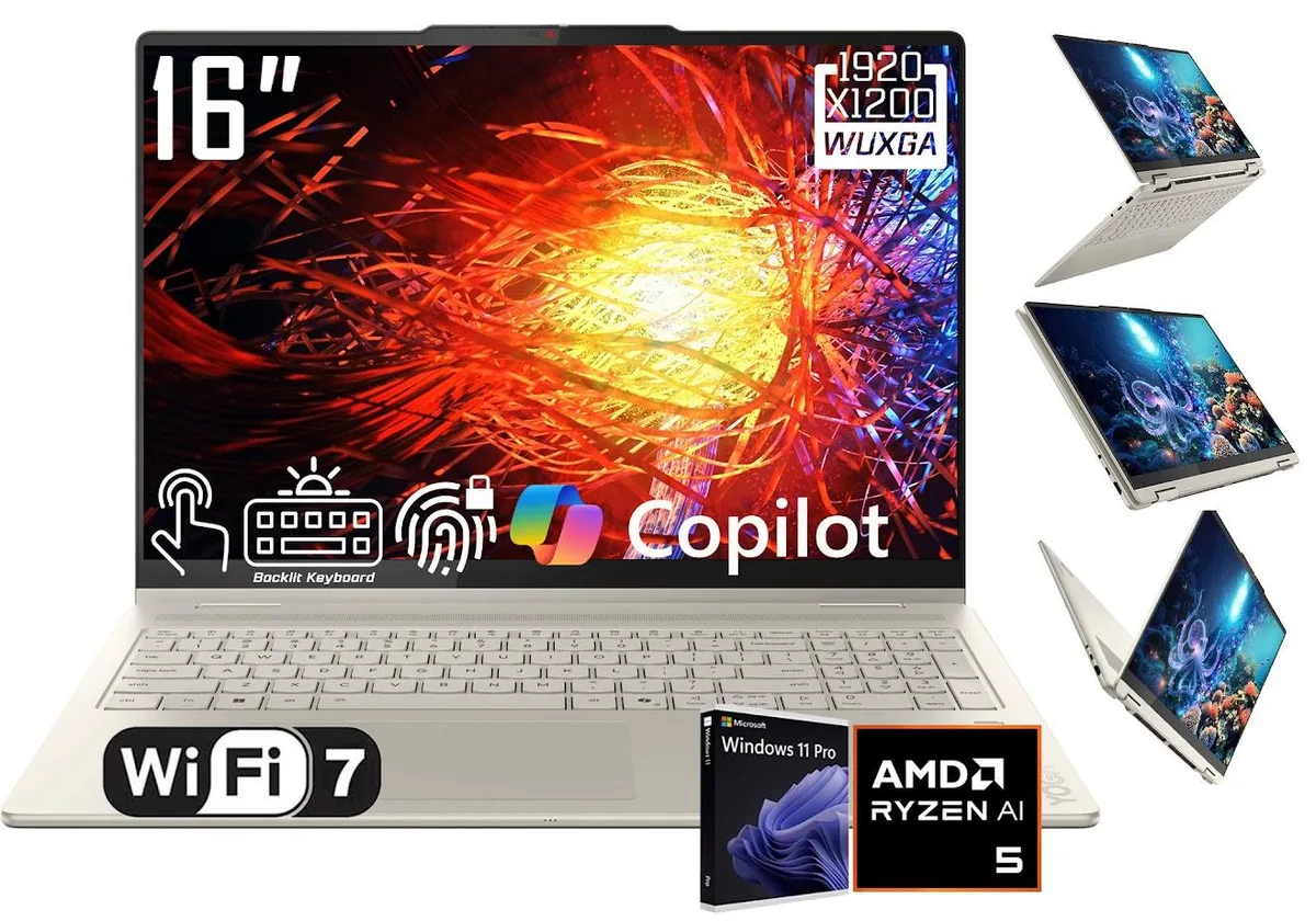 Lenovo Lenovo Yoga 7 2-in-1 16" AMD Ryzen AI 5 340 16GB 2TB Seashell — product photo