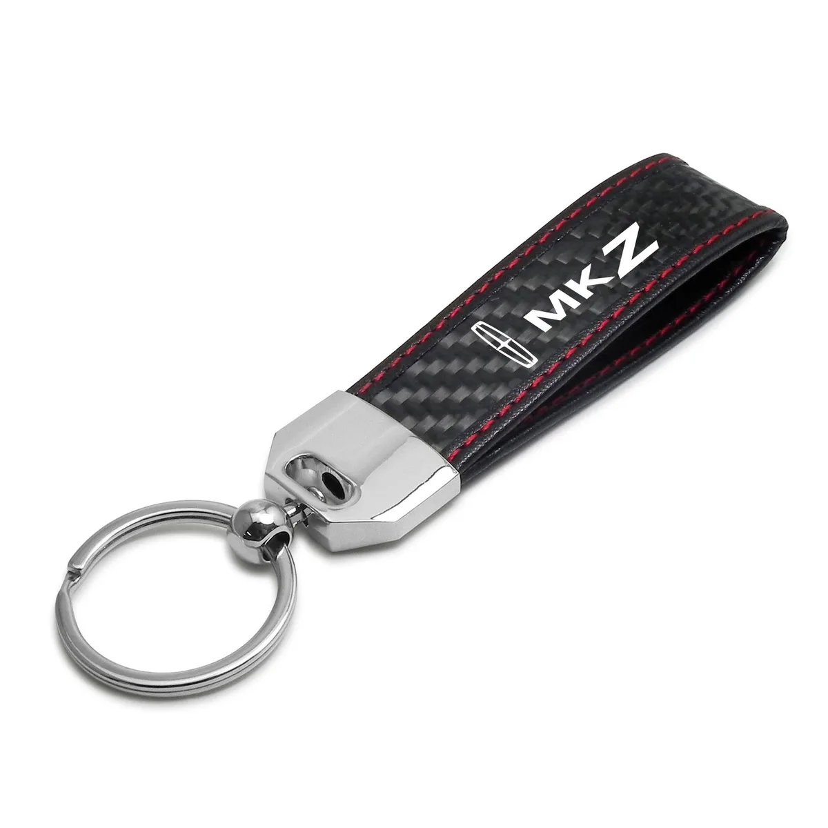 iPick Image, LLC iPick Image, LLC Lincoln MKZ Carbon Fiber Key Chain Red Stitching — product photo