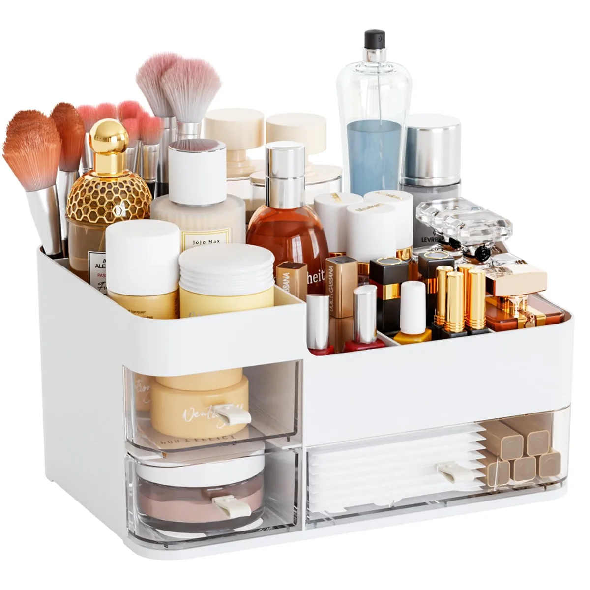  Decolav ABS Makeup Organizer 11.8 x 7.7 x 5.9in White 17 compartments — product photo