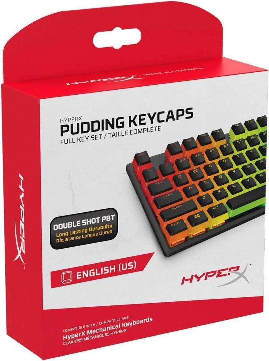  HP HKCPXP-BK-US/G Pudding Keycaps 104 Key PBT Set Black — product photo