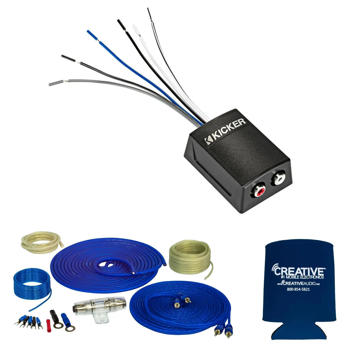 STINGER STINGER SS600XS 8GA Copper 600W Wiring Kit with Kicker 46KISLOC2 Line Output Converter factory integration — product photo