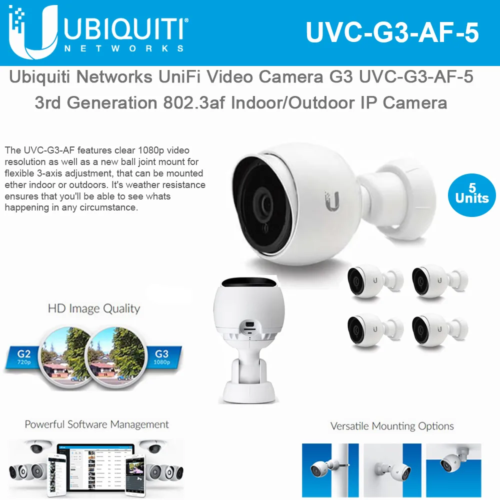 Ubiquiti Networks Ubiquiti Networks UVC-G3-AF 5-pack 1080p network camera — product photo
