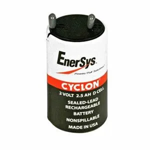 Cylindrical D-cell sealed lead-acid battery with F1 quick-disconnect tabs