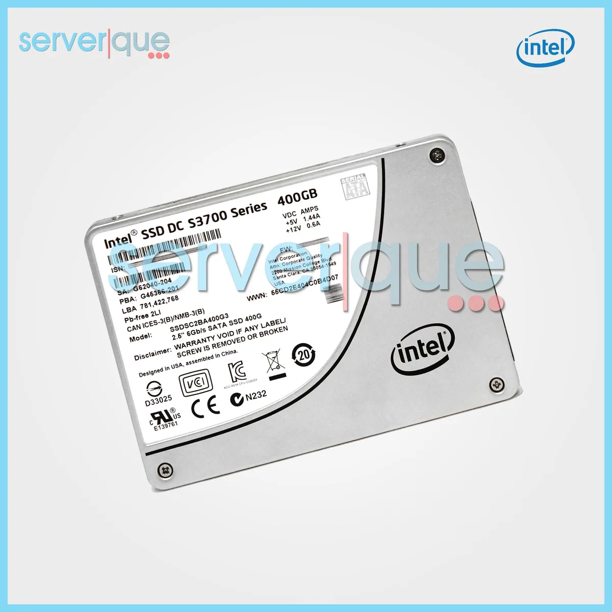 Intel Intel DC S3700 Series 400GB 2.5" SATA 6.0Gb/s internal SSD — product photo