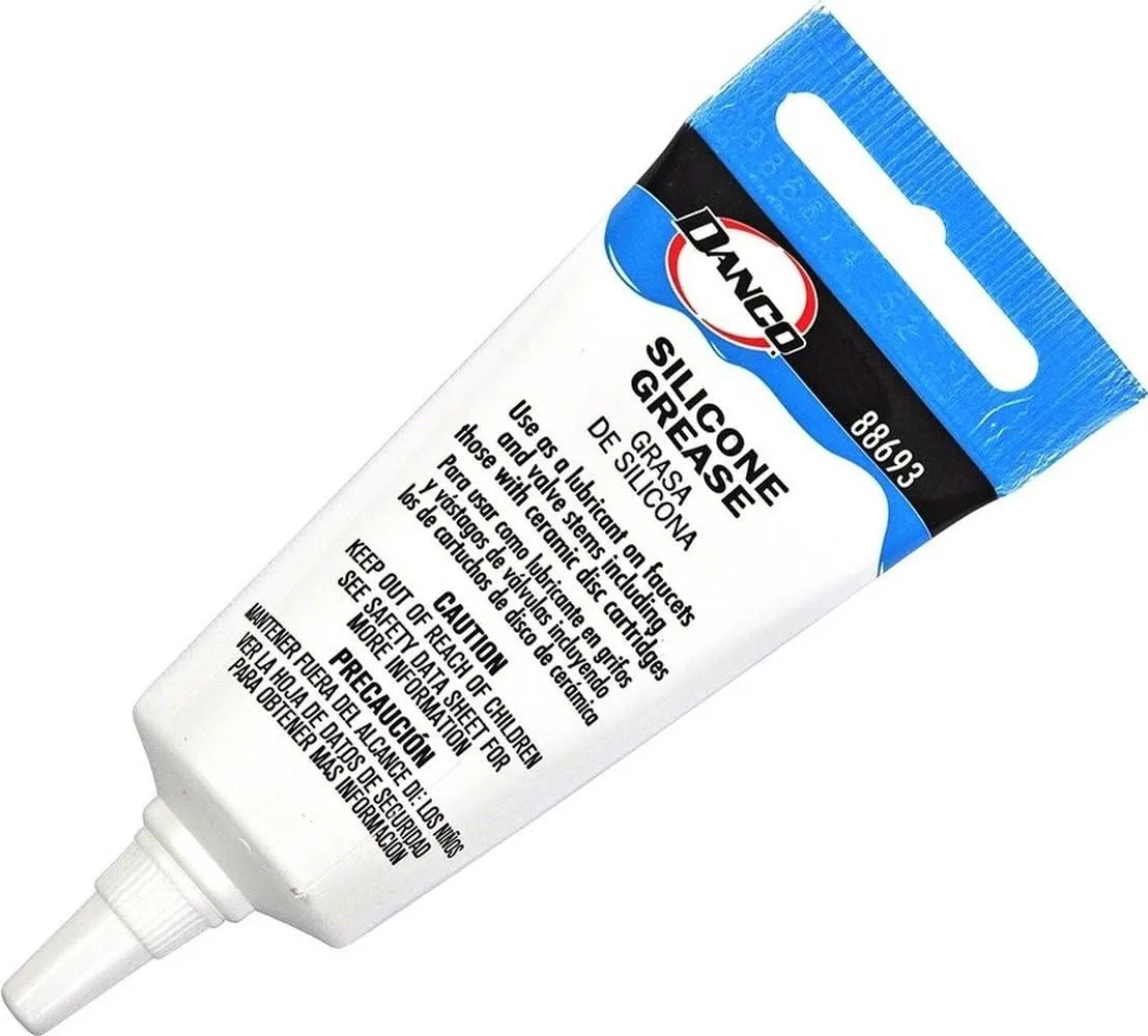 Small white tube of waterproof silicone faucet grease .5 oz