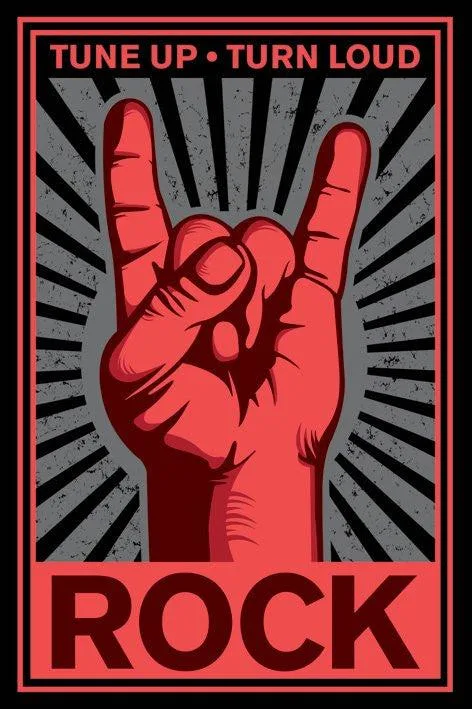 Poster print Tune Up Turn Loud 22 x 34 inches