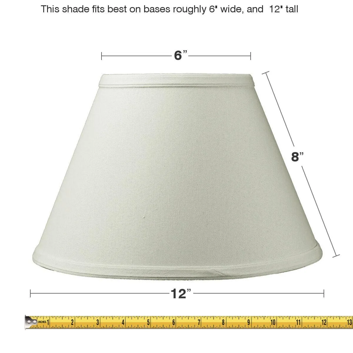 Home Concept Home Concept 6.25x12x8 Threaded UNO Empire Shade Light Oatmeal — product photo