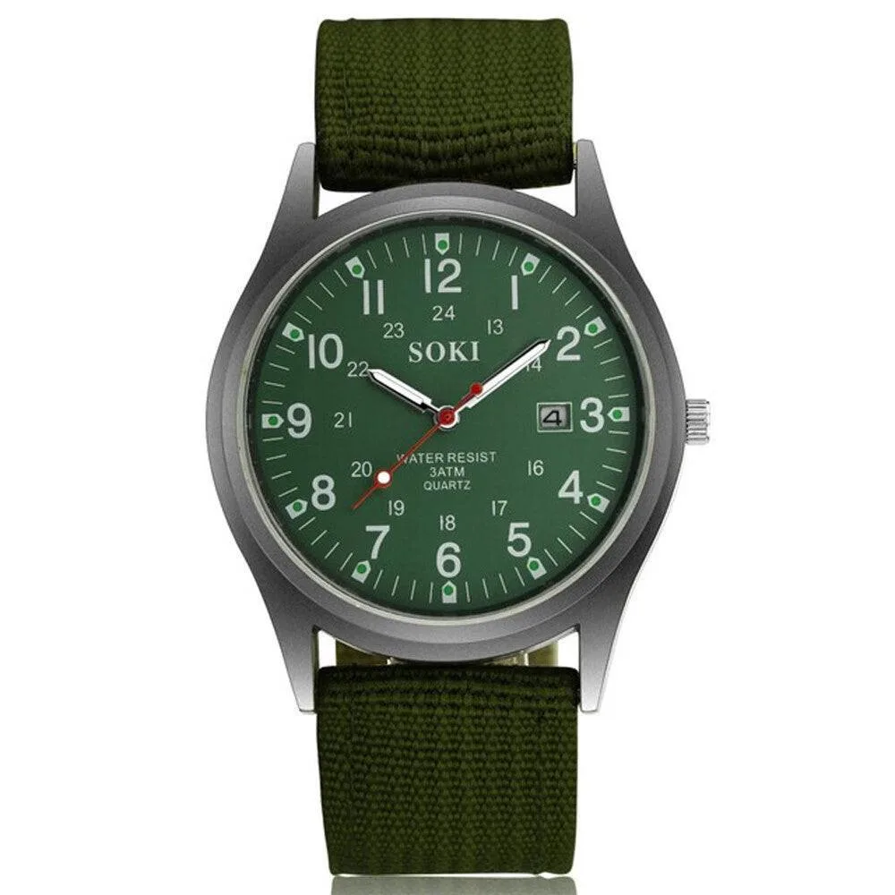 The Perfect Part The Perfect Part Military Quartz Watch Green 24mm — product photo