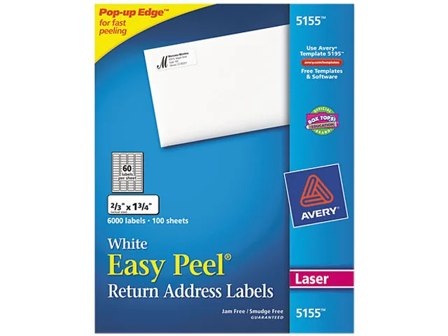 Avery Avery 5155 Easy Peel Mailing Labels 6000/Box — product photo
