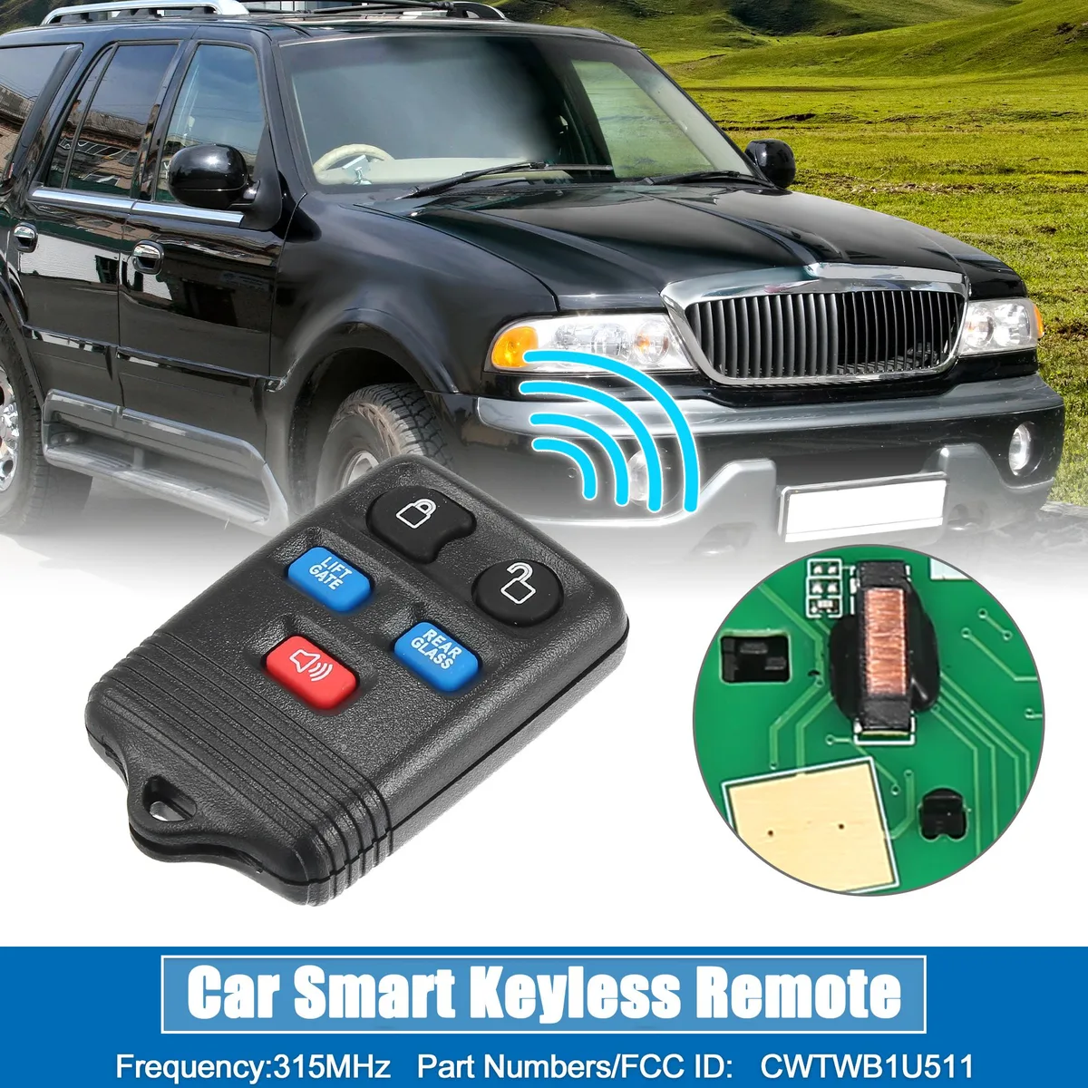 Unique-Bargains Unique-Bargains 5 Button Keyless Entry Remote CWTWB1U511 315MHz Lincoln Navigator 2003-2007 — product photo