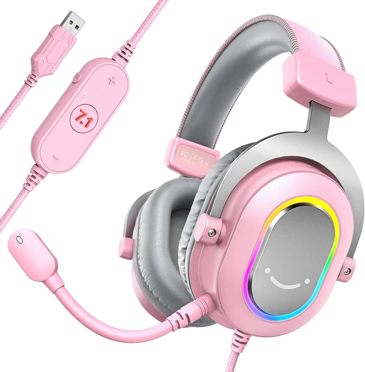 FIFINE FIFINE AmpliGame H6 Pink headset 7.1 USB wired — product photo