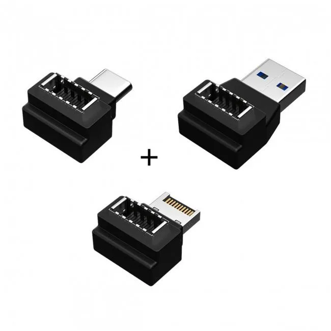 Shenzhen Shenzhong TECH. CO. LTD. Shenzhen Shenzhong TECH. CO. LTD. 3pcs USB 3.1 Front Panel Header Type-E to Type-A, Type-C, Type-E Adapter — product photo