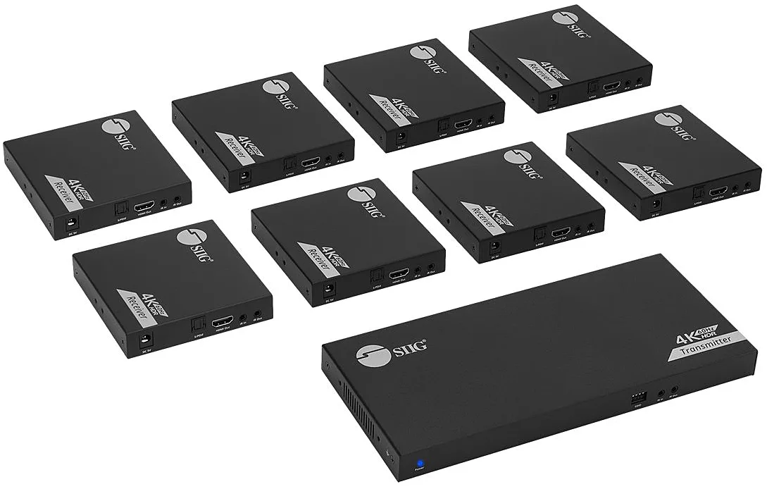 SIIG, Inc SIIG, Inc CE-H27B11-S1 1x8 HDMI Splitter Over Cat6 Extender with Loopout, IR, ARC &amp; RS-232 — product photo