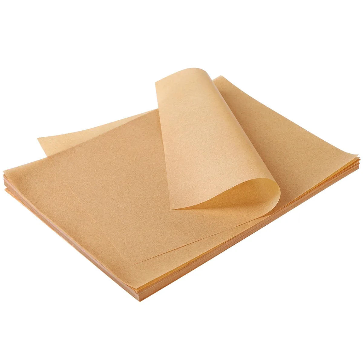 A bag containing 200 pre-cut unbleached parchment sheets, wood colour, 13 by 9 inches, .4 inch thick