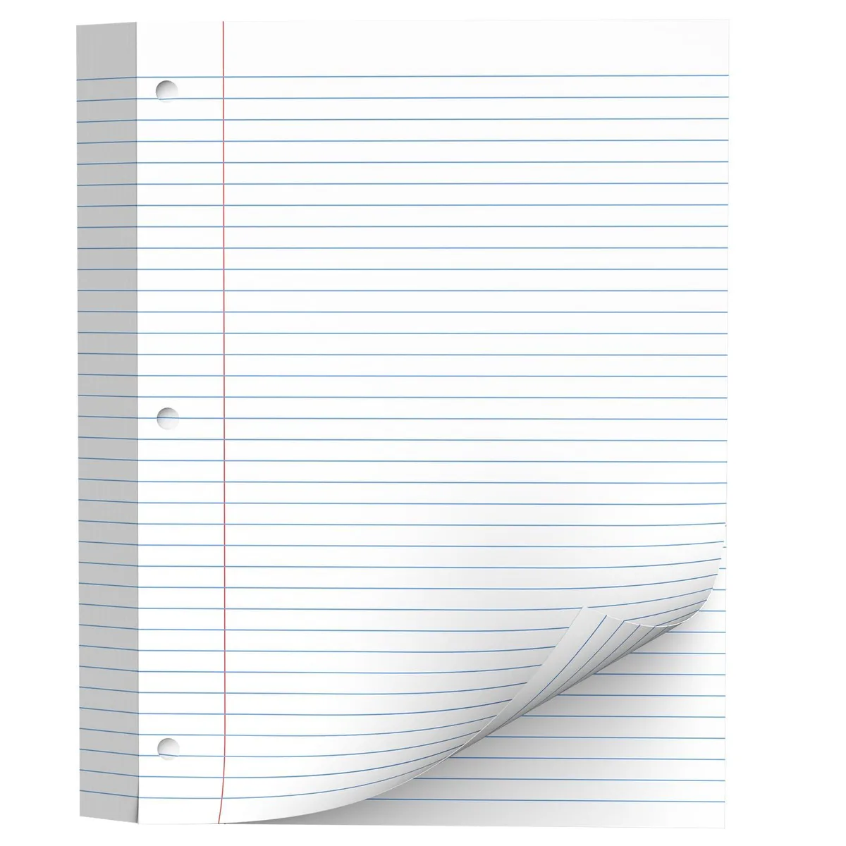  PINJINGPRO College Ruled Loose Leaf Paper 130 Sheets 8 x 10.5 In White — product photo